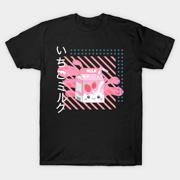 Kawaii Strawberry Milk T-Shirt by AKawaiiPastels